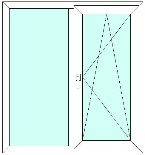 Типовое ПВХ окно двухстворчатое